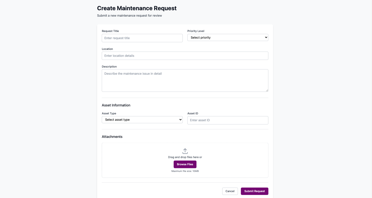 Maintenance Dashboard - After